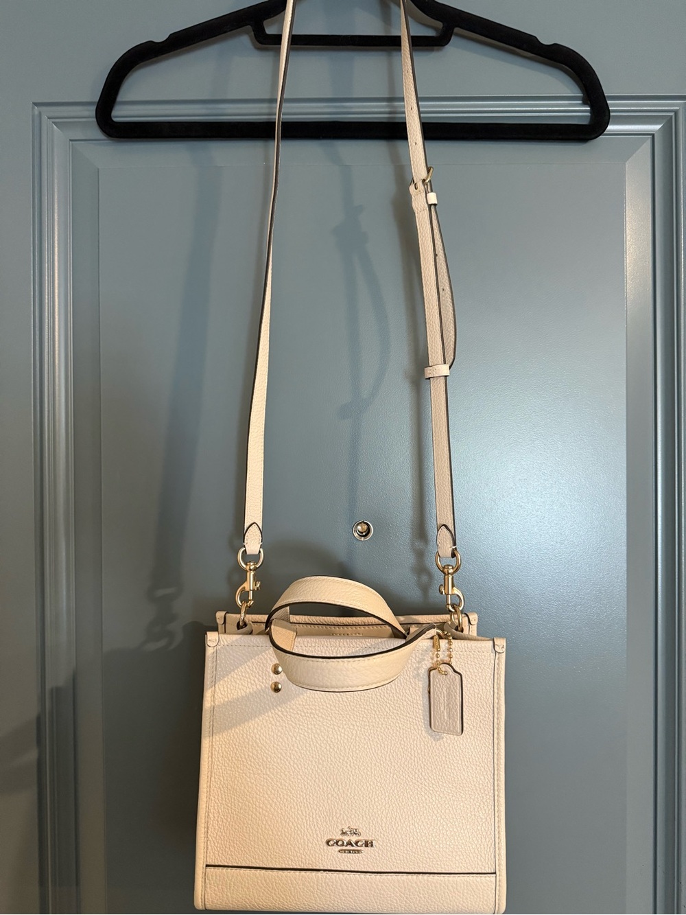 Coach Chalk Pebbled Leather Crossbody Tote